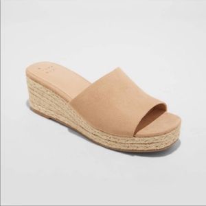 Women's Mavis Espadrille Mule Wedges - A New Day